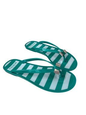 Coach Women's Landon Stripe Jelly Thong Sandals Size US 6 Vacation Summer Beach